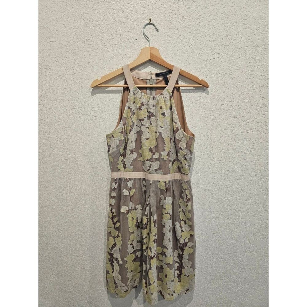 BCBG MaxAzria Yellow and White Floral Dress